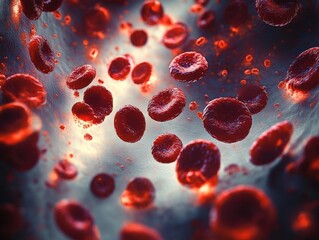 Hematopoiesis in Bone Marrow Producing Red and White Blood Cells and Platelets in the Human Circulatory System