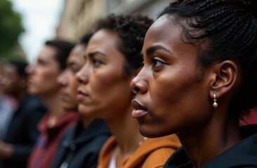 Obraz premium Diverse group of people engaged in discussion on artificial intelligence ethics