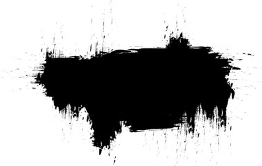 black ink brushed painting blank banner label grunge graphic element