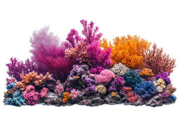 Colorful coral reef diverse in shape and texture