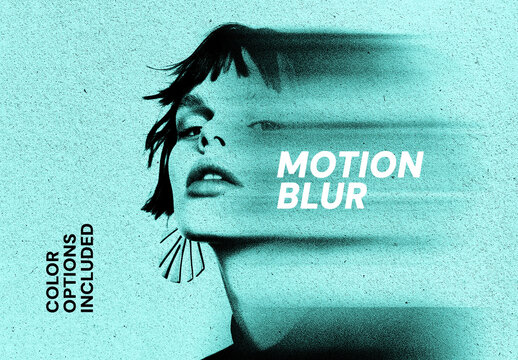 Colorful Motion Blur Photo Effect Mockup