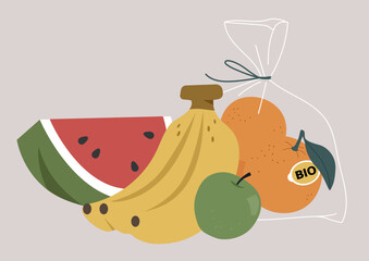 A cheerful arrangement of vibrant fruits showcases their natural colors against a smooth backdrop