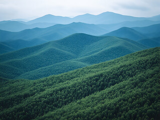 Fototapeta premium Verdant mountain ranges stretching into the distance