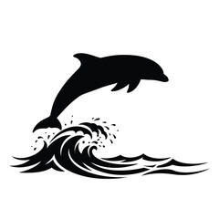 Fototapeta premium silhouette of a dolphin