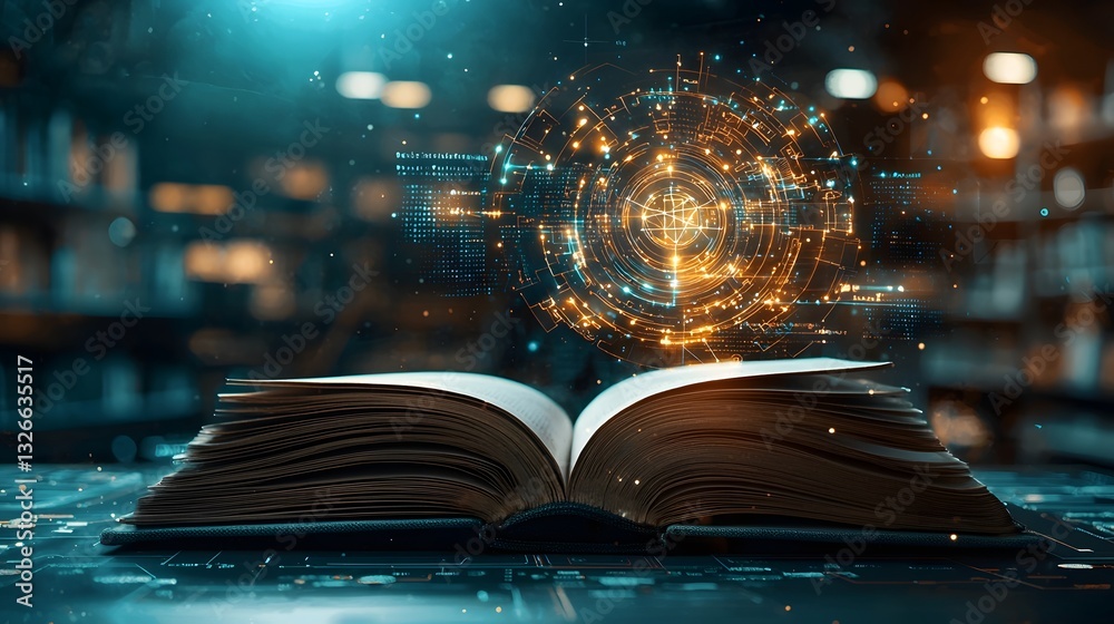 Poster open book bridge of mathematical knowledge connecting ancient greek geometry modern data science and