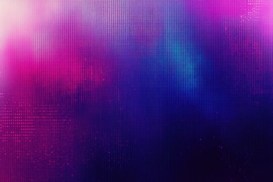Vibrant Purple and Blue Grid Texture with Glowing Circle Pixels Digital Background - Powered by Adobe
