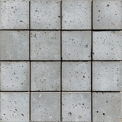 Seamless Pattern of Textured Concrete Tiles in Gray for Paving Footpaths and Sidewalks