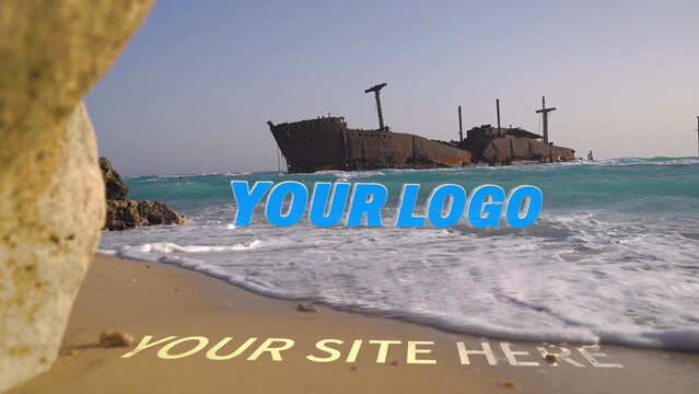 Realistic Beach Logo Reveal