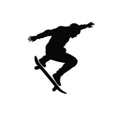 silhouette of a skateboarder