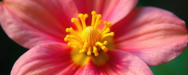 High-magnification shot of isolated flower parts, pollen, stamens, flowers