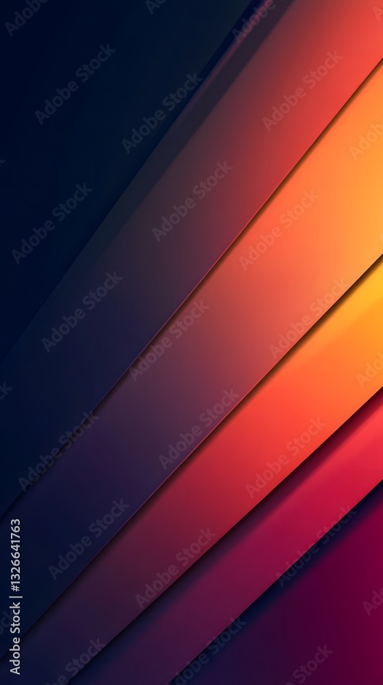 Poster Diagonal stripes creating colorful gradient background design