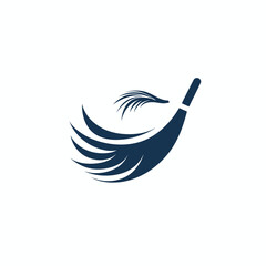 Fototapeta premium Abstract Blue Feather Swoosh Logo on White Background Design