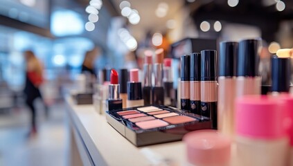 Makeup Products Displayed in a Store