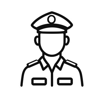 recommend clip art: Minimalist line art of a faceless police officer in uniform