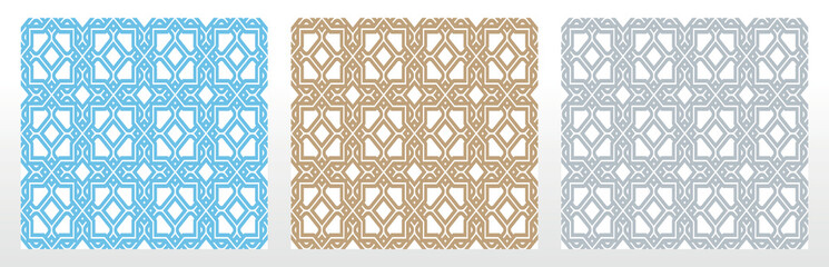 Set of abstract geometric patterns. Seamless vector backgrounds. Colored ornaments Graphic modern patterns Simple lattice graphic design