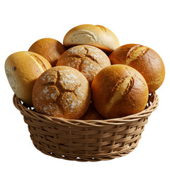 Freshly Baked Bread Rolls in a Rustic Basket
