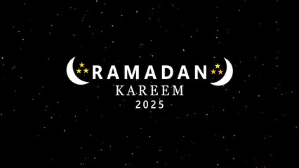 Ramadan Kareem text on a sleek black background, perfect for festive greetings and social media designs. © Maka