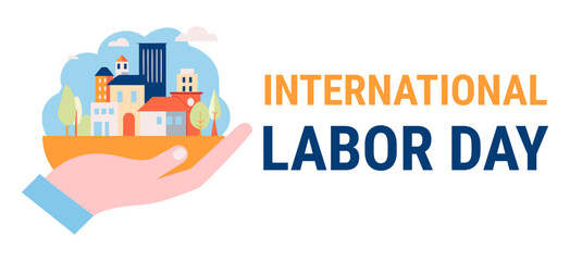 Fototapeta premium Happy Labor Day concept. 1st May. International labor day. vector illustration