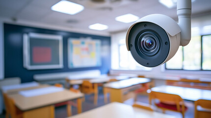 CCTV Closed circuit camera in classroom at school.