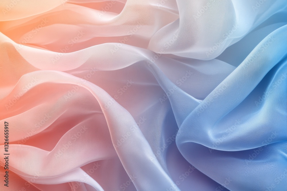 Poster soft, flowing fabric in shades of pink and blue creating a serene and calming atmosphere