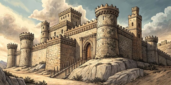 Medieval Castle on Hilltop