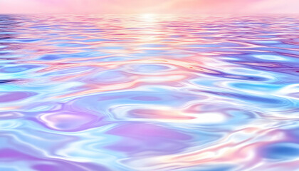 Serene, colorful water surface at sunrise