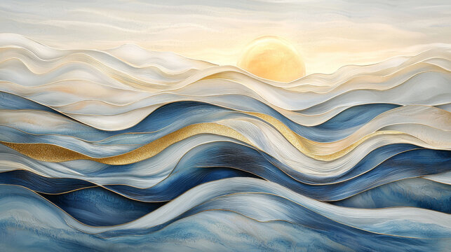 Abstract background inspired by passover pesach with waves and sunset. concept of spirituality, renewal, cultural heritage