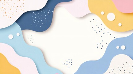 Colorful abstract paper layers create a playful background for design and art projects featuring soft curves and vivid hues