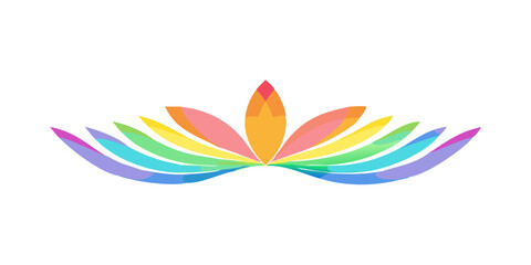Obraz premium Vibrant rainbow lotus symbol