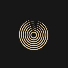 Abstract Concentric Circle Design on Black Background
