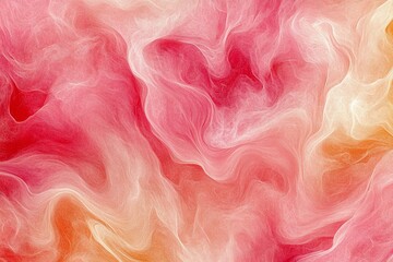Fototapeta premium Colorful swirls of red and pink create a vibrant abstract pattern resembling flowing fabric in soft light
