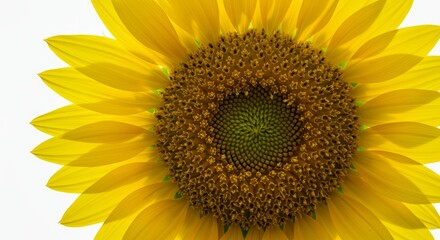 Fototapeta premium Vibrant Sunflower Close Up - Close-up of a bright yellow sunflower, showcasing its intricate details and vibrant color. Perfect for nature, summer, or botany themes