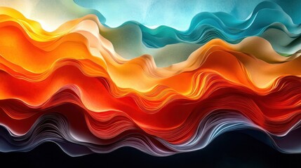 Colorful Abstract Wallpaper with Layered Textures in Orange and Teal for Dynamic Backgrounds and Designs
