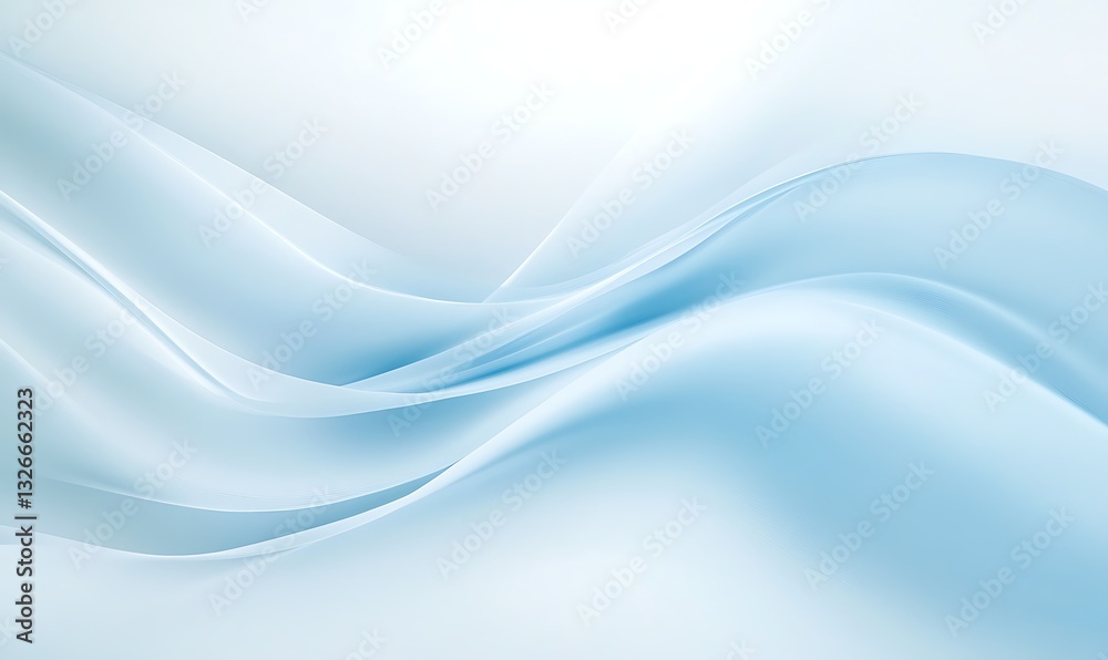 Poster soft blue fabric flowing gracefully, creating a serene and tranquil atmosphere.