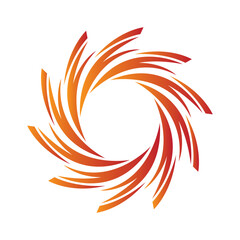 Abstract spiral icon on white background for graphic and web design.