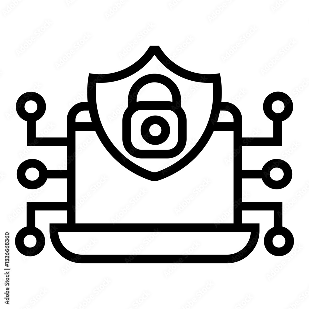 Poster cyber secure vector icon