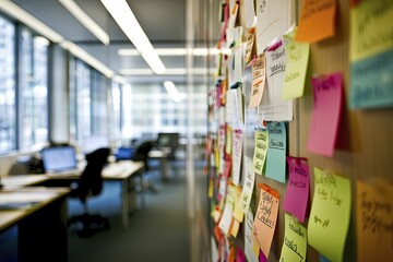 Obraz premium Abstract flowchart designs displayed on a sleek wall, illustrating decision-making pathways with a dynamic and polished touch.