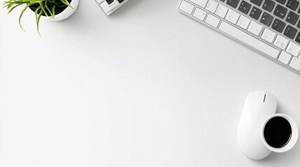 Ultimate Gaming Setup with Mouse and Mechanical Keyboard on White Desk