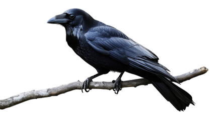 Black crow on transparent background