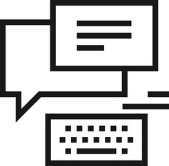 communication flat line web icon concept