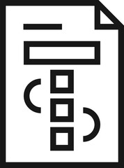 planning flat line web icon concept