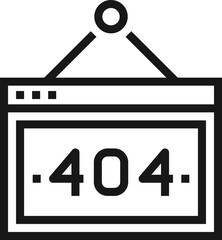 error page flat line web icon concept