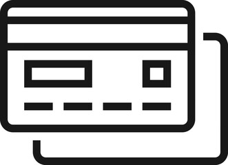 credit card flat line web icon concept