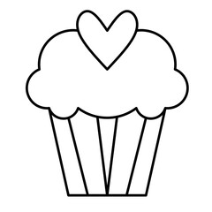 cupcake love icon vector simple design illustration/ sweet valentine element	