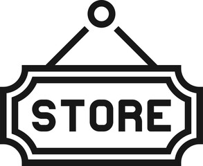 store flat line web icon concept