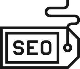 seo tags flat line web icon concept