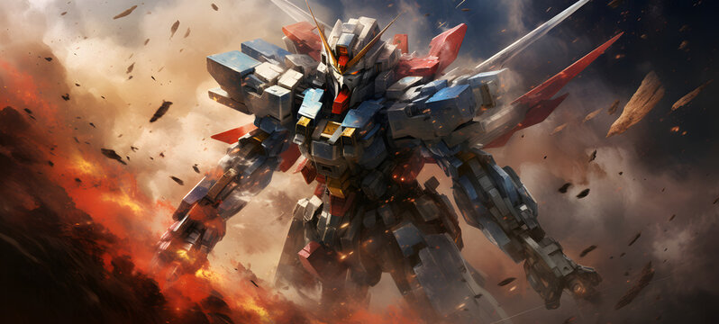 masterpiece,best quality,Gundam,Realistic,8K wallpaper,Ultra-high resolution,freedom<lora:机甲Gundam, ai generative