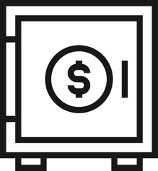 deposit flat line web icon concept