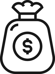 investment flat line web icon concept