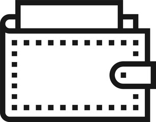 wallet flat line web icon concept